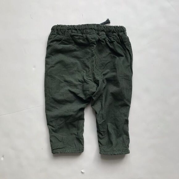 H&M lined green corduroy pants EUC 6-9 months - Picture 4 of 4